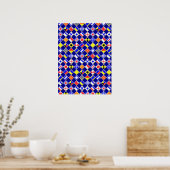 3D Effect Gecontroleerde Nautical Flag tiles Motif Poster (Keuken)