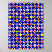 3D Effect Gecontroleerde Nautical Flag tiles Motif Poster (Voorkant)