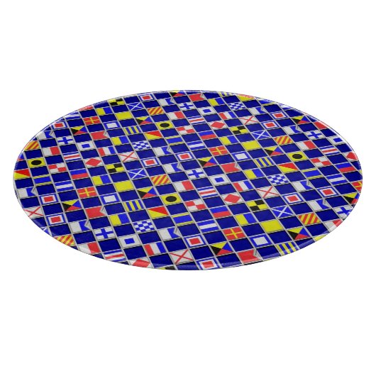 3D Effect Gecontroleerde Nautical Flag tiles Motif Snijplank (Hoek)