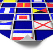 3D-effect geruite vlag tegels decor Poster (Hoek)