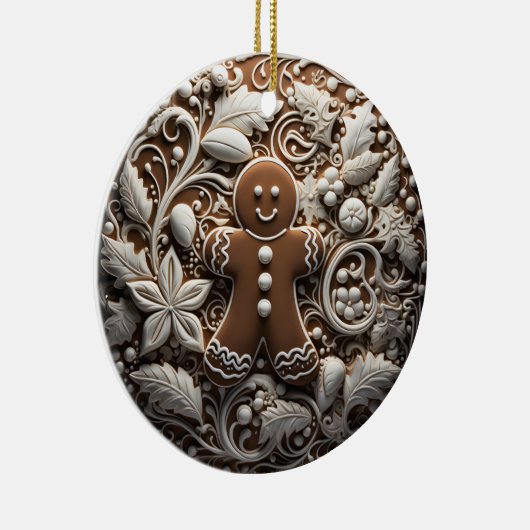 3D Effect Gingerbread Ornament | Custom Name (Rechts)