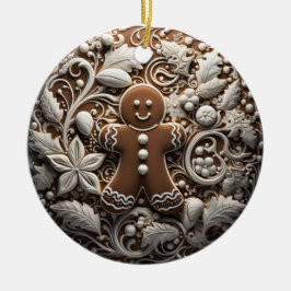 3D-effect-gingerbroodornament | Aangepaste naam Keramisch Ornament