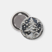 3D-effect kerstboom ronde magneet (Voorkant / Achterkant)