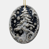 3D-effect kerstboomornament | Aangepaste naam Keramisch Ornament (Rechts)