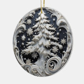 3D-effect kerstboomornament | Aangepaste naam Keramisch Ornament (Links)