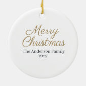 3D-effect kerstboomornament | Aangepaste naam Keramisch Ornament (Achterkant)