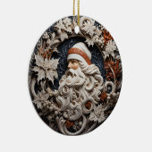 3D-effect Kerstman Kerstbal | Aangepaste naam Keramisch Ornament (Rechts)