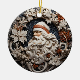 3D-effect Kerstman Kerstbal | Aangepaste naam Keramisch Ornament