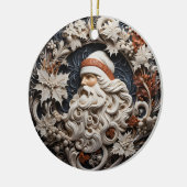 3D-effect Kerstman Kerstbal | Aangepaste naam Keramisch Ornament (Links)