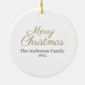 3D-effect Kerstman Kerstbal | Aangepaste naam Keramisch Ornament (Achterkant)