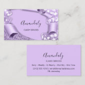 3D Effect §Make-up Event Planner Paarse Glitter Visitekaartje (Voorkant / Achterkant)