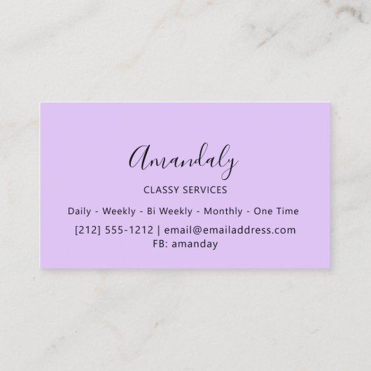 3D Effect §Make-up Event Planner Paarse Glitter Visitekaartje (Achterkant)