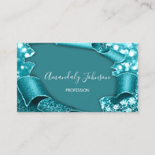 3D Effect Makeup Artist GLITTER Event Planner Blau Visitekaartje