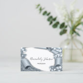 3D-effect Makeup Artist GLITTER GRAY BLUE White Visitekaartje (Staand voorkant)