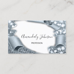 3D-effect Makeup Artist GLITTER GRAY BLUE White Visitekaartje