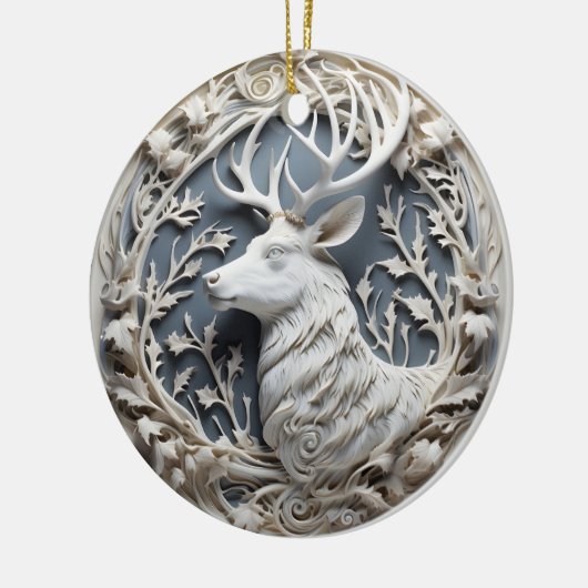 3D Effect Reindeer Ornament | Custom Name (Links)