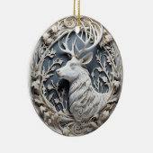 3D-effect rendierornament | Aangepaste naam Keramisch Ornament (Rechts)