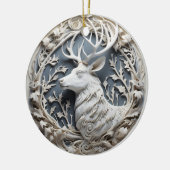 3D-effect rendierornament | Aangepaste naam Keramisch Ornament (Links)