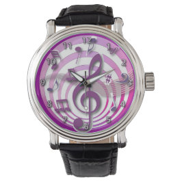 3D-effect roze notities Horloge