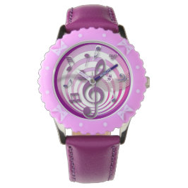 3D-effect roze notities Horloge