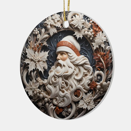 3D Effect Santa Christmas Ornament | Custom Name (Links)