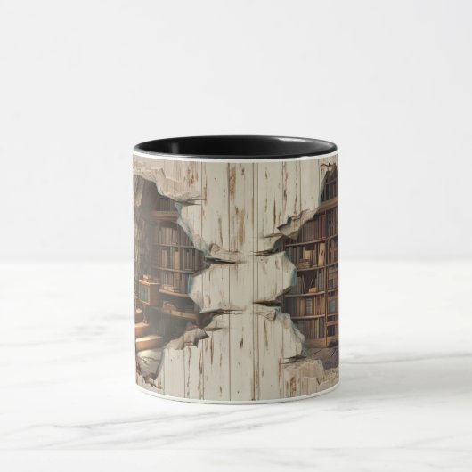 3D-effect verborgen boekenplank Mok (Midden)