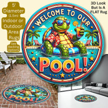 3D-effect, welkom in ons zwembad, plat rond