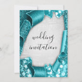 3D-effect - Zilver Grey Blauwgroen muziek Kaart (Voorkant)