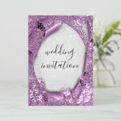 3D-effect - Zilver Grey Paarse muziek Kaart (Staand voorkant)