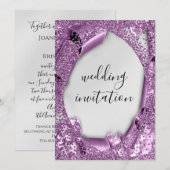 3D-effect Zilver Grijzig Paars Violet Kaart (Voorkant / Achterkant)