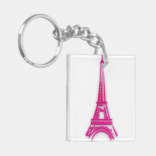 3d Eiffeltoren, Franse clipart Sleutelhanger (Voorkant Links)