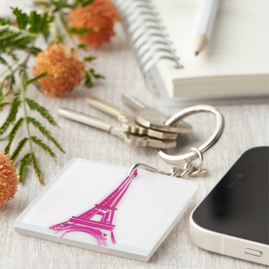 3d Eiffeltoren, Franse clipart Sleutelhanger (Voorkant Rechts)
