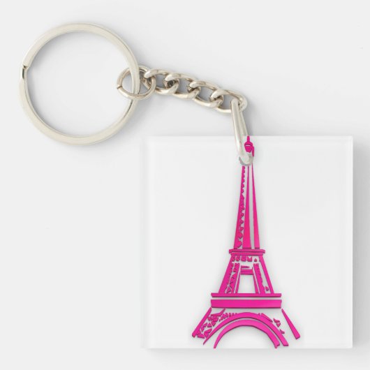 3d Eiffeltoren, Franse clipart Sleutelhanger (Voorkant)