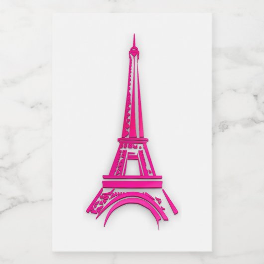 3d Eiffeltoren, Franse clipart Voedselcontainer Etiket (Enkel label)