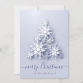 3D Elegante Sneeuwvlokken Kerstboom Groet Feestdagenkaart (Voorkant)