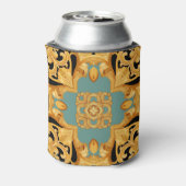 3D-elementen van Golden Baroque Ornament Blikjeskoeler (Blikje Achterkant)