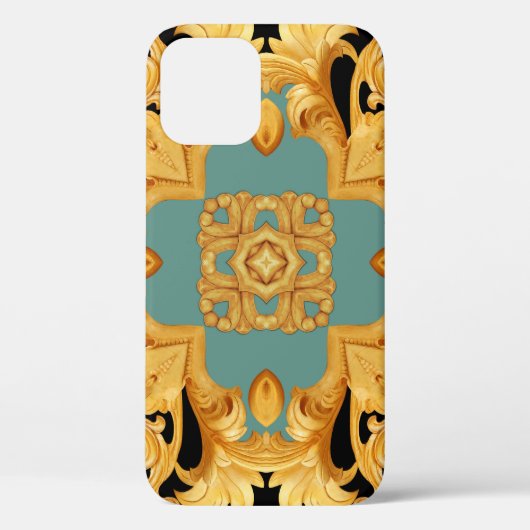 3D-elementen van Golden Baroque Ornament Case-Mate iPhone Case (Achterkant)