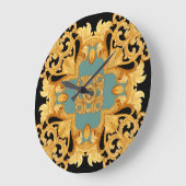 3D-elementen van Golden Baroque Ornament Grote Klok (Hoek)