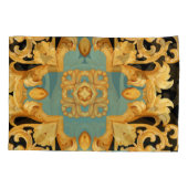 3D-elementen van Golden Baroque Ornament Kussensloop (Achterkant)