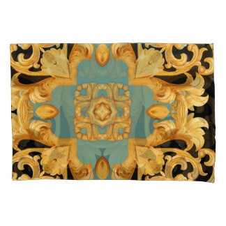 3D-elementen van Golden Baroque Ornament Kussensloop