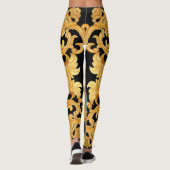 3D-elementen van Golden Baroque Ornament Leggings (Achterkant)