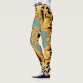 3D-elementen van Golden Baroque Ornament Leggings (Links)