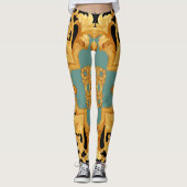 3D-elementen van Golden Baroque Ornament Leggings (Voorkant)