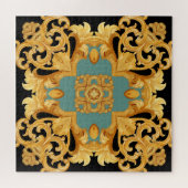 3D-elementen van Golden Baroque Ornament Legpuzzel (Horizontaal)