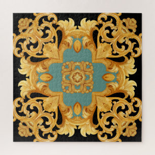3D-elementen van Golden Baroque Ornament Legpuzzel