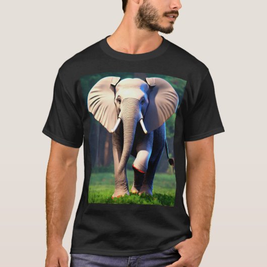 3D Elephant Vision: geanimeerd T-shirt (Voorkant)