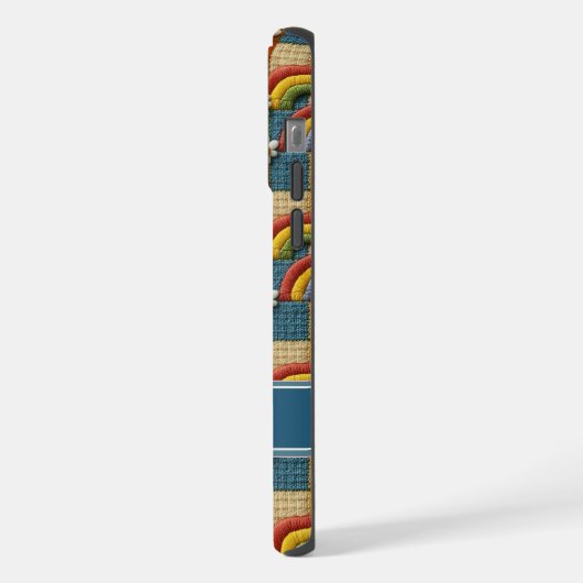 3D Embroidery Patchwork Phone Case | Personalized iPhone Hoesje (Linkerkant)