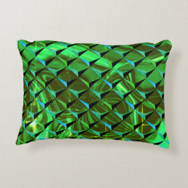 3D en groene krommen of golven mengen Accent Kussen