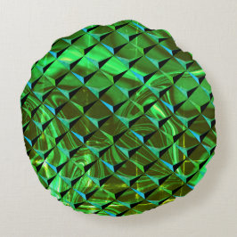 3D en groene krommen of golven mengen Rond Kussen