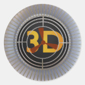3D-engine. Ronde Sticker (Voorkant)